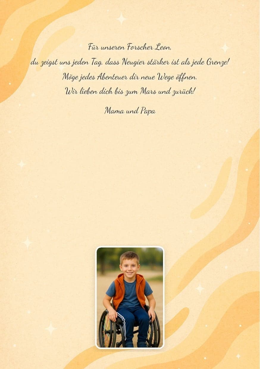 Widmungsseite mit Originalfoto